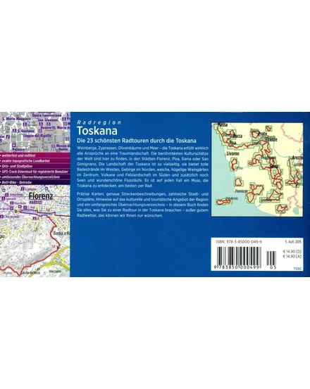 Cartographia Toszkána kerékpárutak kalauza (német) - Esterbauer-9783850000499