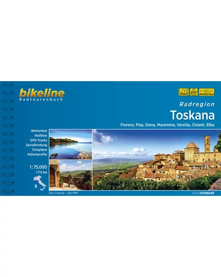 Cartographia Toszkána kerékpárutak kalauza (német) - Esterbauer-9783850000499