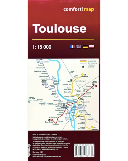 Cartographia Toulouse Comfort várostérkép (laminált) - Expressmap-9788381903769