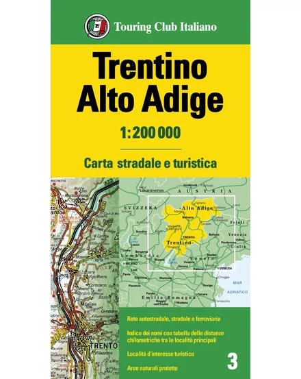 Cartographia Trentino-Alto Adige régiótérkép - TCI - 9788836576432