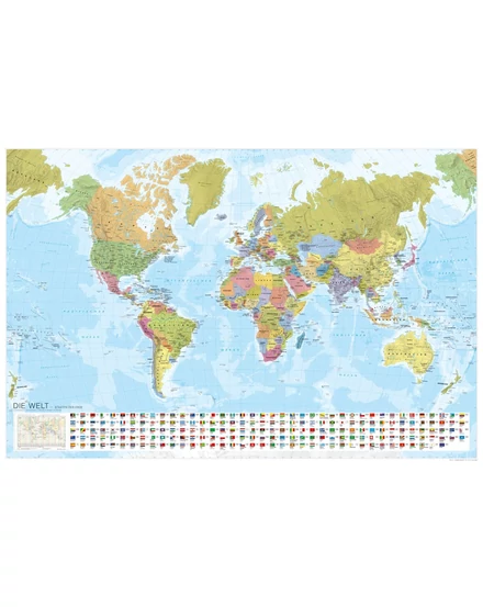 Cartographia-Világtérkép politikai íves - országokkal, zászlókkal-9783575017109