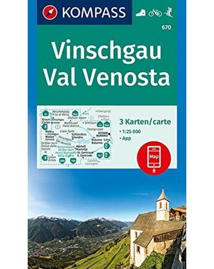 Cartographia K 670 Vinschgau - Val Venosta, 3 részes szett 1:25 000 turistatkp. 9783990443958