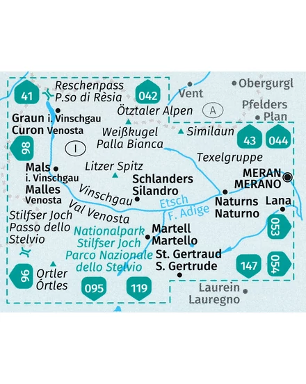 K 670 Vinschgau - Val Venosta, 3 részes szett 1:25 000 turistatkp.