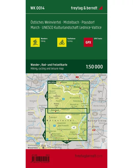 Cartographia WK 0014 Östliches Weinviertel - Keleti Bor-régió turistatérkép - Freytag -9783707919295