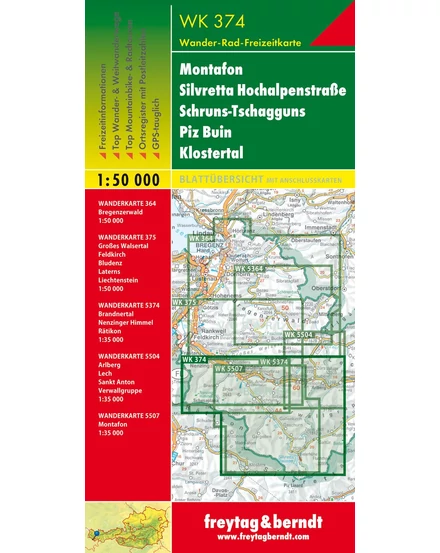 Cartographia WK374 Montafon - Silvretta Hochalpenstrasse turistatérkép - Freytag-9783707910841