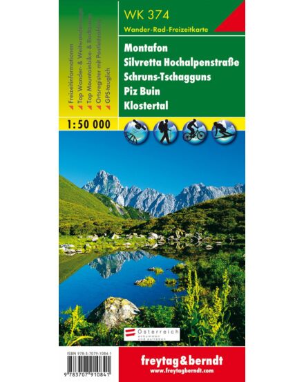Cartographia WK374 Montafon - Silvretta Hochalpenstrasse turistatérkép - Freytag-9783707910841