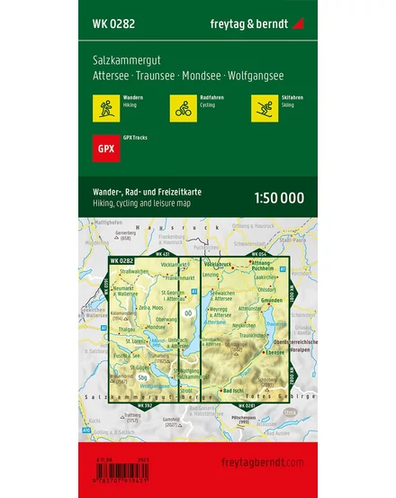 Cartographia WK0282 Salzkammergut-Attersee-Traunsee-Mondsee-Wolfgangsee turistatérkép - Freytag-9783707919431