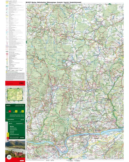 Cartographia WK071 Wachau–Welterbesteig–Niebelungengau–Kremstal–Yspertal–Dunkelsteinerwald turistatérkép-Freytag-9783707919332
