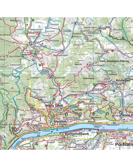 Cartographia WK071 Wachau–Welterbesteig–Niebelungengau–Kremstal–Yspertal–Dunkelsteinerwald turistatérkép-Freytag-9783707919332