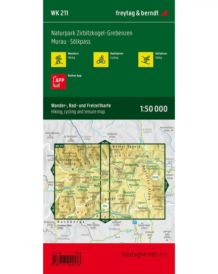 Cartographia WK211 Naturpark Zirbitzkogel-Grebenzen–Murau–Sölkpass turistatérkép-9783707920536