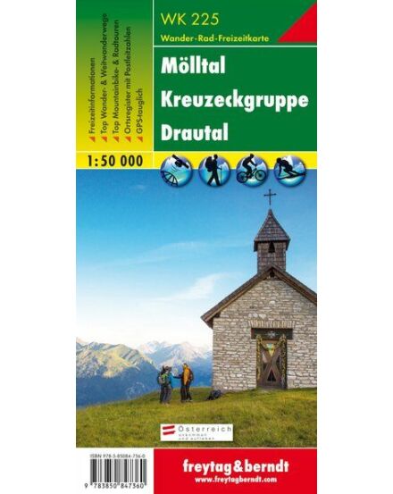 Cartographia WK225 Mölltal - Kreuzeckgruppe - Drautal turistatérkép - Freytag -9783850847360