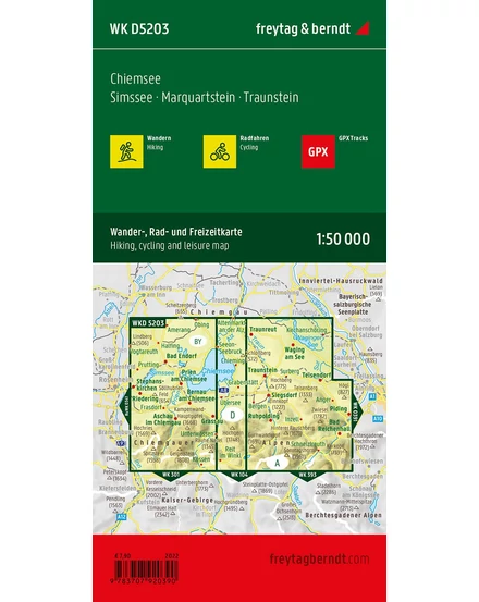 Cartographia WKD5203 Chiemsee, Simssee, Marquartstein, Traunstein turistatérkép - Freytag - 9783707920390