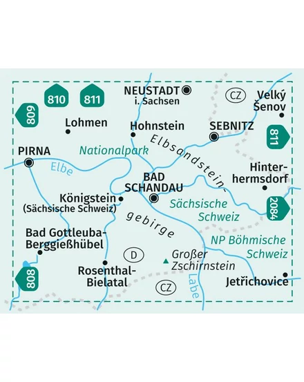 Cartographia K 761 Elbsandsteingebirge, Szász-Svájc és Böhmisch-Svájc Nemzeti Park-9783991215622
