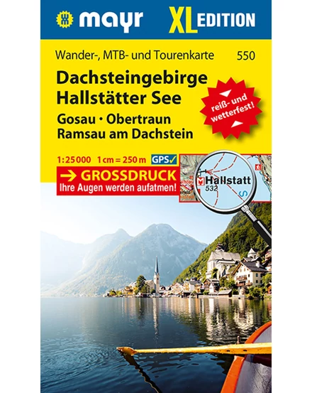 Cartographia WM 550 Dachsteingebirge, Halstatter See turistatérkép 9783990448762