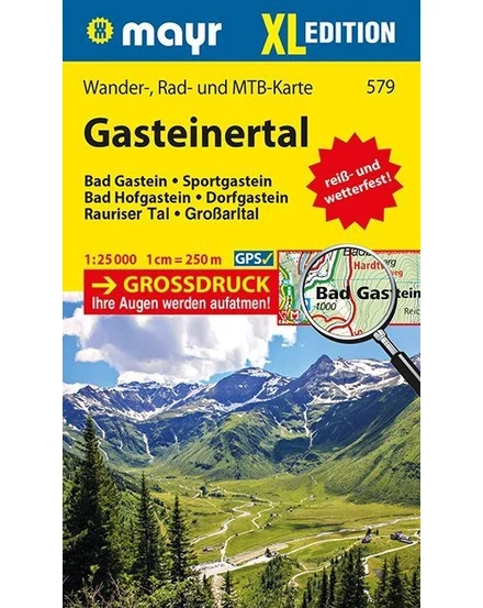 Cartographia-WM 579 Gasteinertal XL turistatérkép -  9783850264440