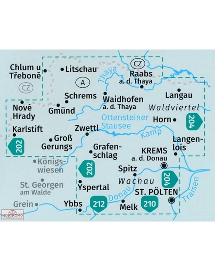K 203 Waldviertel, Kamptal, Wachau, 2 részes térképszett