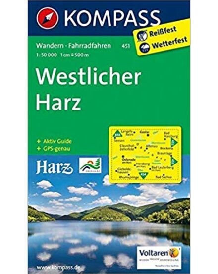 Cartographia K 451 Harz - nyugati rész turisttkp.1:50 000 9783850264198