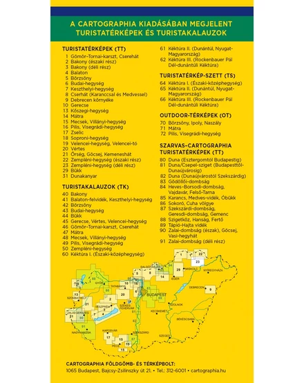 Cartographia turistatérképek - áttekintő