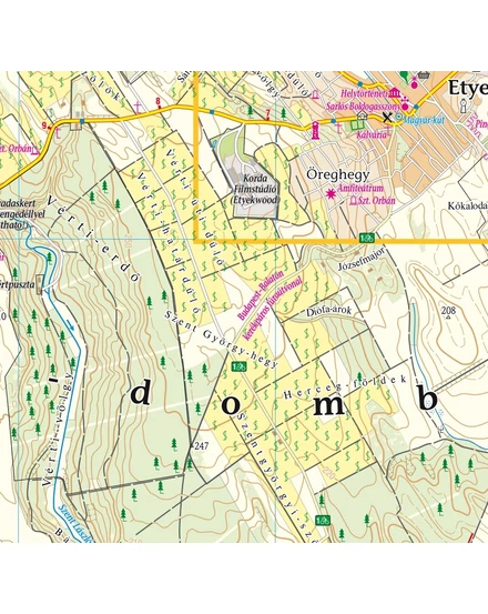 Zsámbéki-medence, Etyeki-dombság, Váli-völgy térkép