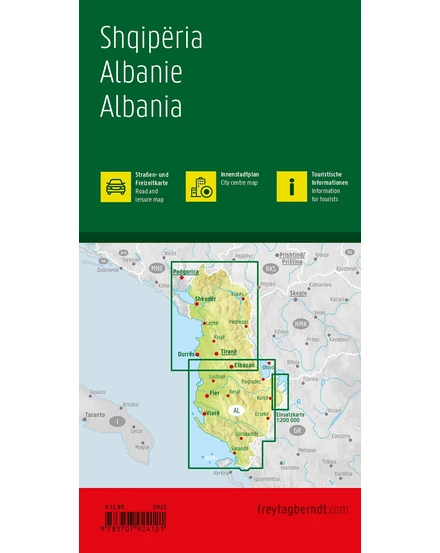 Albánia szabadidő- és autótérkép - Freytag