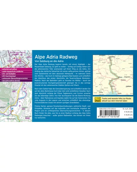 Cartographia Alpok-Adria kerékpáros kalauz / Salzburg-Adria - Esterbauer-9783711101518