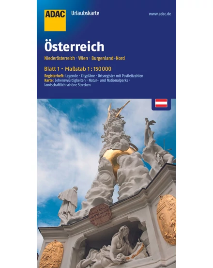 Cartographia Alsó-Ausztria, Bécs, Észak-Burgenland szabadidőtérkép - ADAC 9783826416378