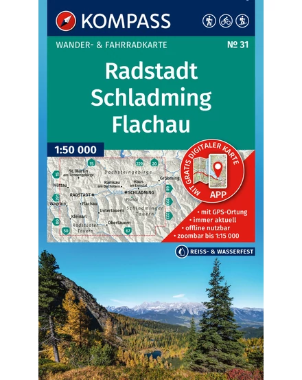 Cartographia-K 31 Radstadt-Schladmig-Flachau turistatérkép-9783991543695