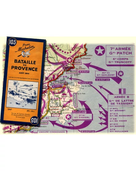 Cartographia Provence-i csata ( Battle of Provence 1944 ) történelmi térkép 9782067002630
