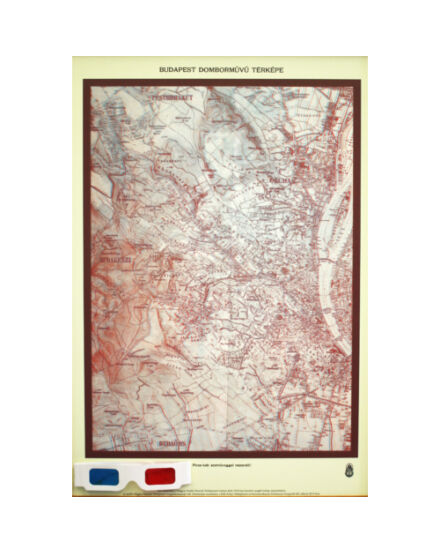 Cartographia Budapest domborművű térképe (1938) 3D-s szemüveggel - HM 2000000012490