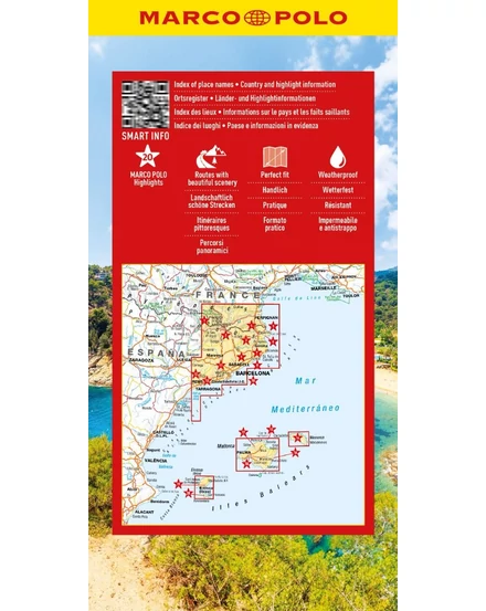 Costa Brava, Baleár-szigetek térkép 1:225e Marco Polo