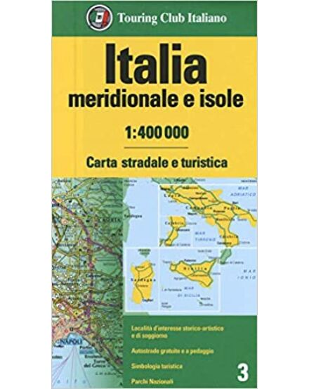 Cartographia Dél-Olaszország autótérkép 1:400 000 - TCI 9788836575220