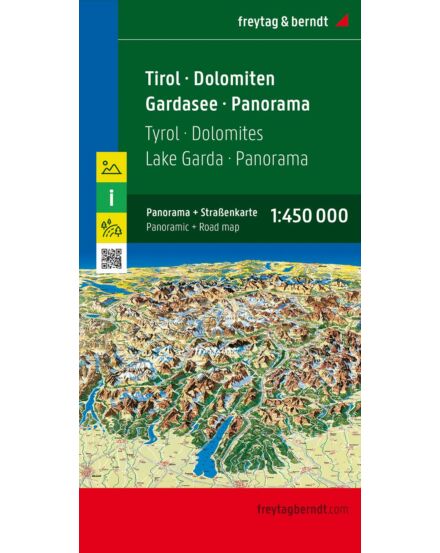 Cartographia Tirol-Dolomitok-Garda-tó autó- és panorámatérkép - Freytag 9783850842266