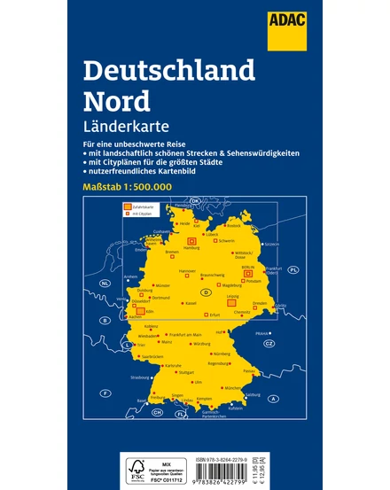 Cartographia-Észak-Németország térkép-ADAC-9783826422799