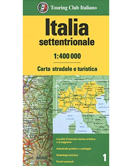 Cartographia Észak-Olaszország autótérkép 1:400 000 - TCI 9788836575206