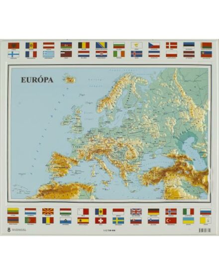 Cartographia Európa dombortérkép 62 x 59 - HM 9789632571911