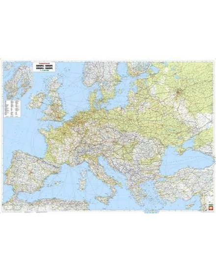 Európa íves térkép 1:3 500 000 (126 x 89,5) műanyag hengerben