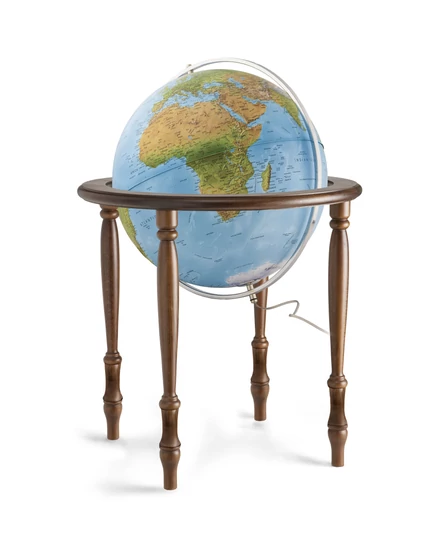 Cartographia Földgömb CINTHIA Blue 50 cm - duo, tölgyfa talpazat, bronz meridián 
