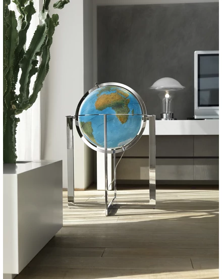 Földgömb STEEL BLUE 50 cm - világító, fém állvány
