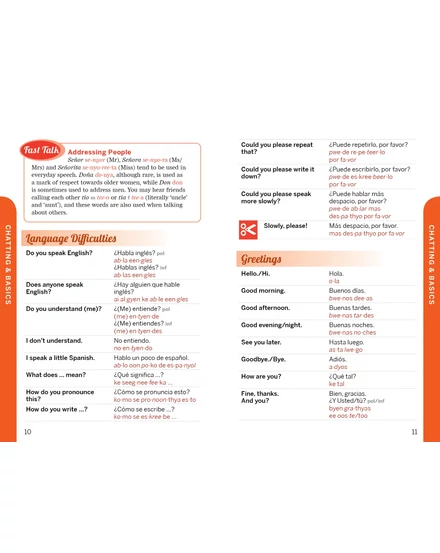 Fast Talk Spanish - spanyol útiszótár (útikönyv) Lonely Planet (angol)