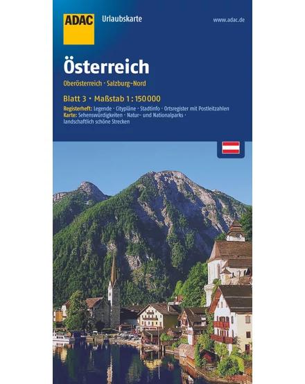 Cartographia Felső-Ausztria, Salzburg északi rész szabadidőtérkép - ADAC 9783826416392