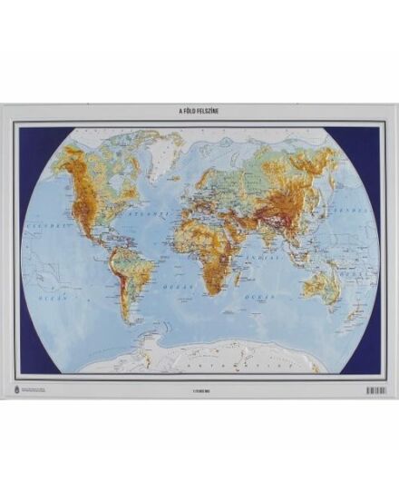 Cartographia Föld felszíne és országai  dombortérkép (angol nyelvű) 107 X 77 - HM 9789632567396