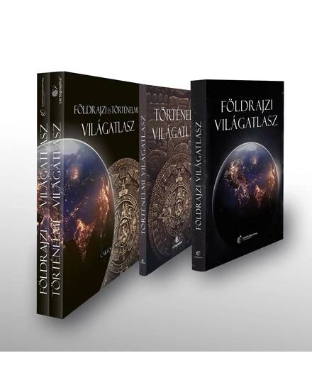 Cartographia Földrajzi + Történelmi világatlaszok elegáns DÍSZDOBOZBAN -Új kiadások-9789633539859