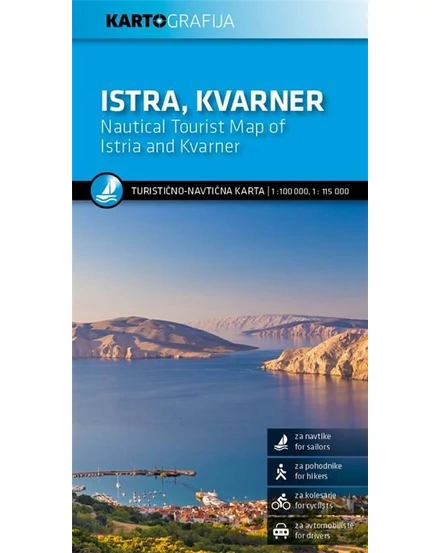 Cartographia Isztria, Kvarner-öböl turisztikai és hajózási térkép 3830048524292