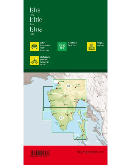 Cartographia Isztria-Pula térkép kerékpárutakkal (Freytag) 9783707916577