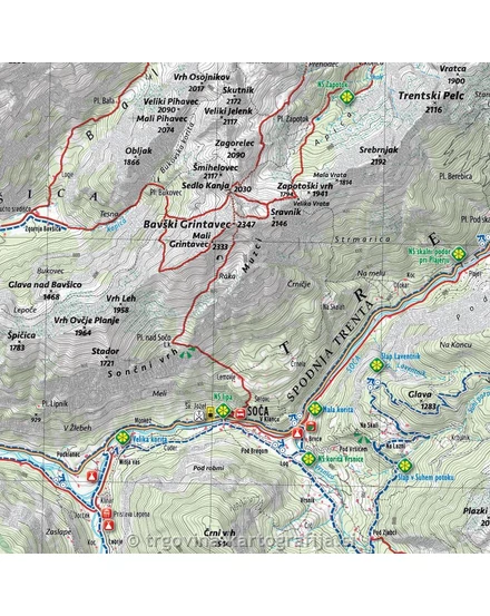Júliai-Alpok turistatérkép  (Karto SLO) 