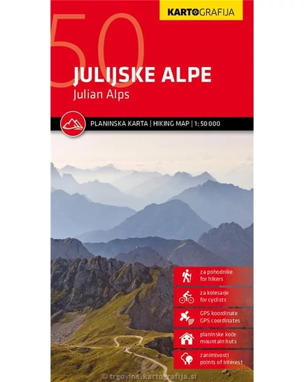 Cartographia Júliai-Alpok turistatérkép 3830048524315