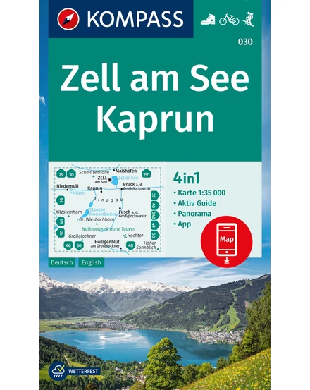 Cartographia-K 030 Zell am See / Kaprun + Aktiv Guide: 4in1 Turistatérkép-9783991217794