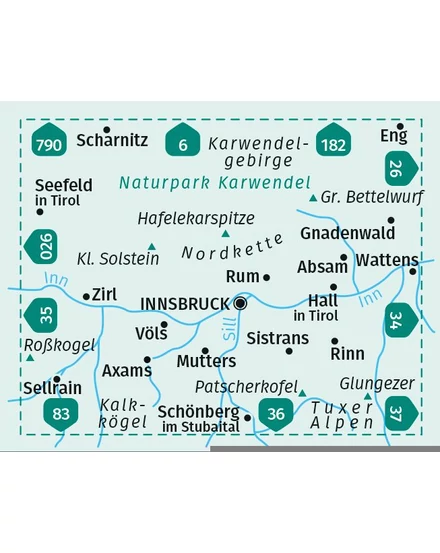 Cartographia K 036 Innsbruck és környéke turistatérkép-9783990448618