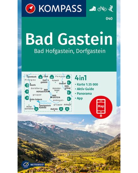 Cartographia K 040 Bad Gastein, Bad Hofgastein, Dorfgastein turistatérkép 9783991215523