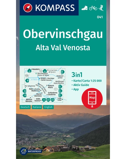 Cartographia K 041 Obervinschgau - Alta Val Venosta turistatérkép-9783991217497